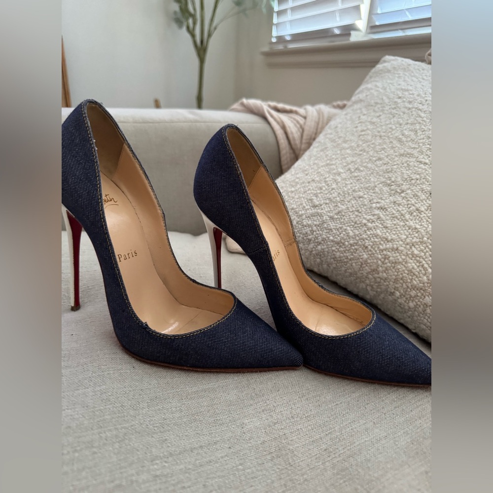 Christian louboutin denim heels